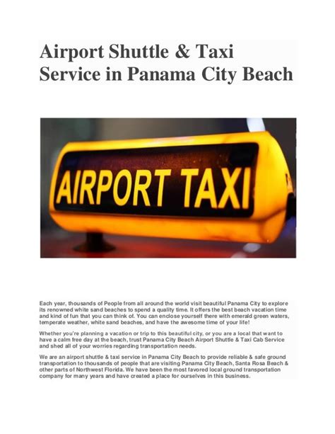 panama city beach airport transportation|Airport Shuttle Service 